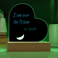 Heart Plaque "I am over the Moon for you"