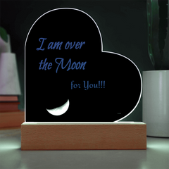 Heart Plaque "I am over the Moon for you"
