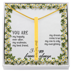 Engraved 4-Sided Stick Necklace with Personalized Message