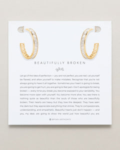 Beautifully Broken Baguette Midi Hoop Earrings