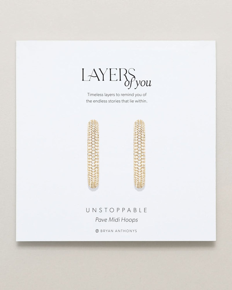 Unstoppable Pave Midi Hoop Earrings