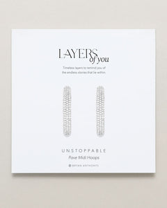 Unstoppable Pave Midi Hoop Earrings