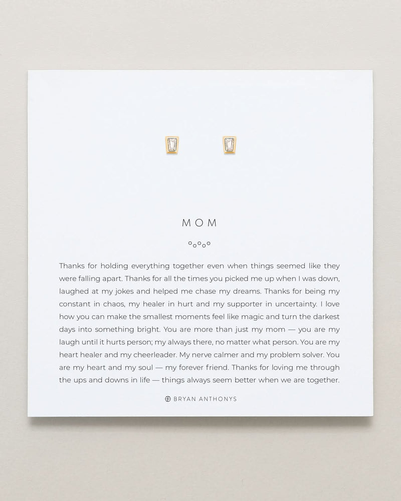Mom Baguette Stud Earrings