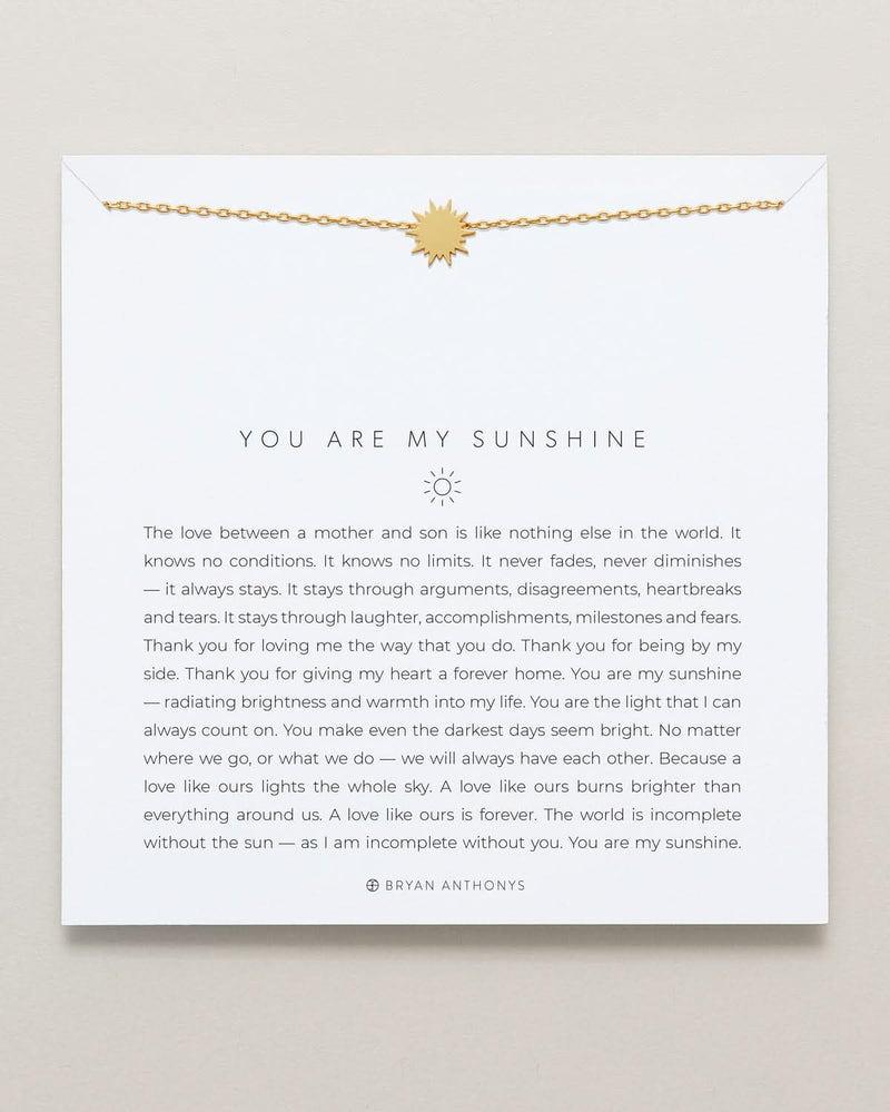 You Are My Sunshine Icon Necklace (Mother Son)