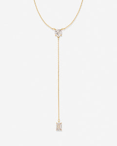 Beautifully Broken Emerald Cut Lariat Necklace