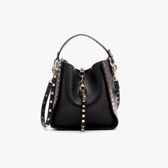 Studded Handbag, Leopard Head Shoulder Bag, Bucket Bag