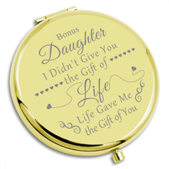 Gevody Bonus Daughter Gifts Stepdaughter Gifts Daughter in Law Compact Makeup Mirror Bonus Daughter Adoption Gift for Daughter Personal Mirror Christmas Birthday Gifts Folding Makeup Mirror