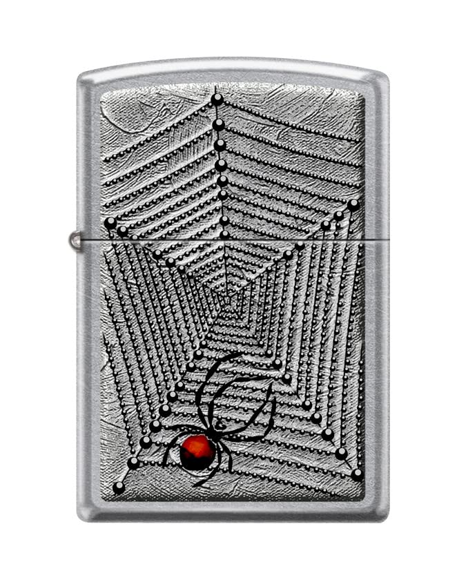Zippo Lighter-Spiderweb Street Chrome Windproof Lighter #Z5401
