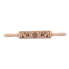 Christmas Laser Engraved Beech Rolling Pin Tool