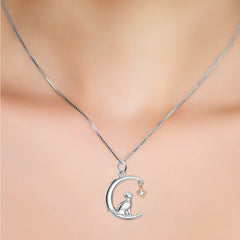 Moon Cat Pendant Necklace