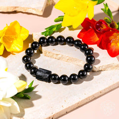 Habit Breaker - Black Obsidian & Tourmaline Bracelet